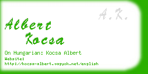 albert kocsa business card